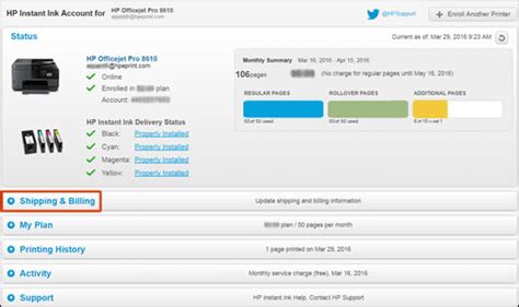 hp instant ink billing statement|Instant Ink account management .